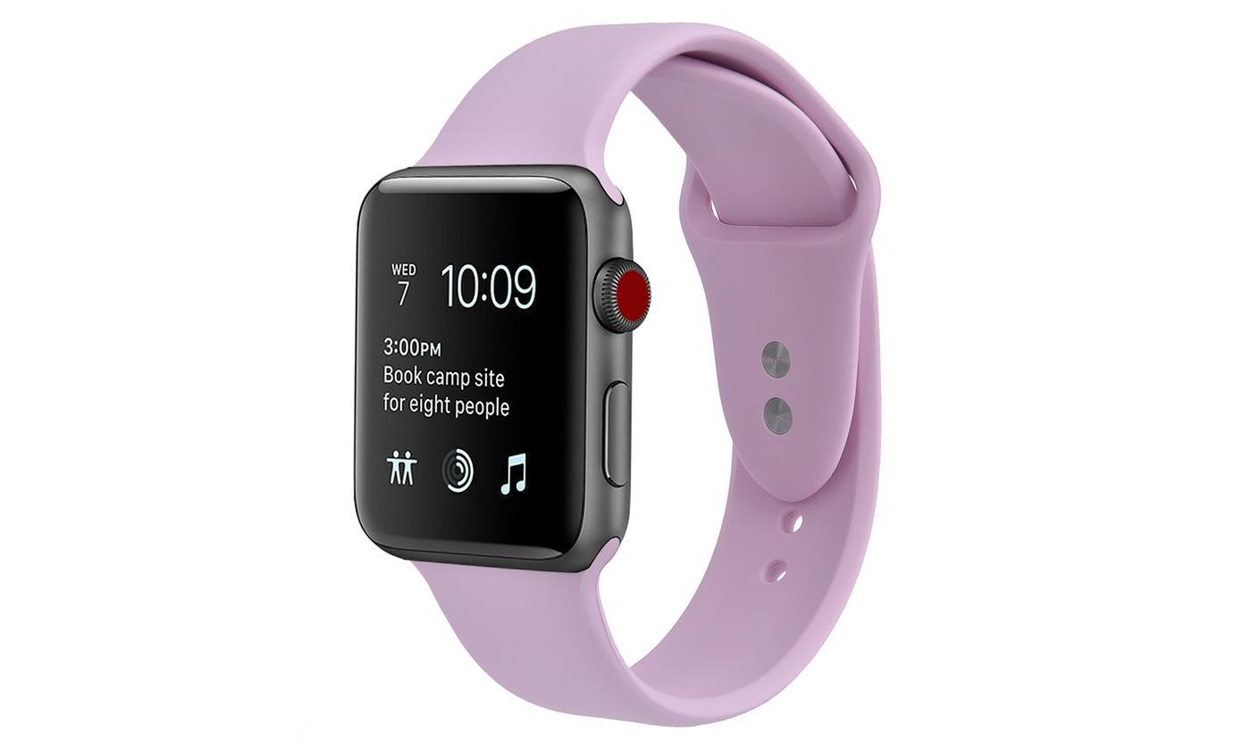 Silicone Sport Replacement Band for Apple Watch Series 1, 2, 3, & 4