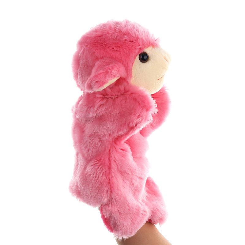 Baby Sheep White and Pink Stage Puppets, Playing and Teaching Plush Toys