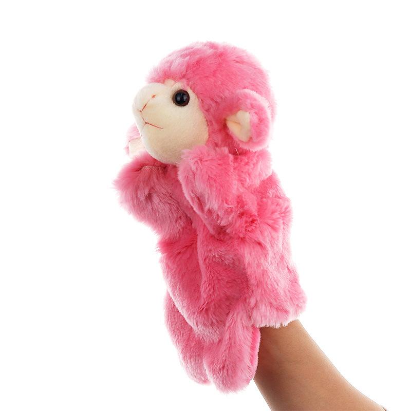 Baby Sheep White and Pink Stage Puppets, Playing and Teaching Plush Toys